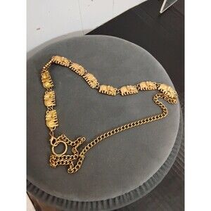Vintage Metal Chain Elephant Mother & Baby Belt  42"